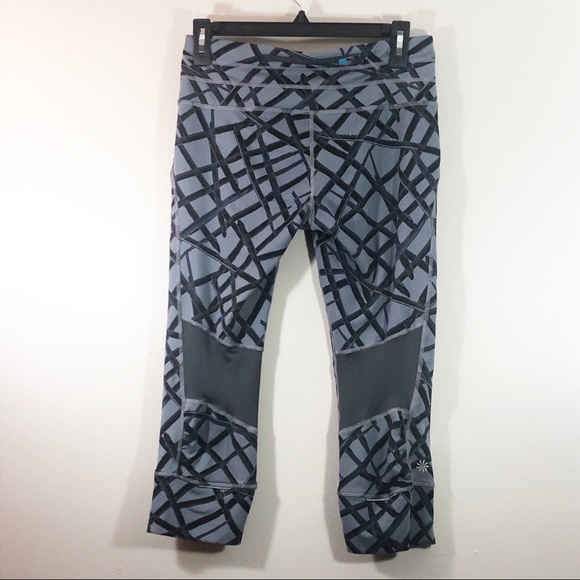 2 pairs of Athlete Leggings 1 Gray w/Black Stripes and 1 Charcoal Pair Size S - Picture 1 of 12